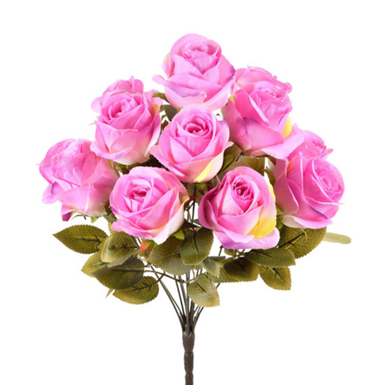 Imagem BUQUÊ ROSA CETIM X12 ROSA OUTONO 30X46CM GRILLO 55233