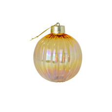 Imagem de JOGO DE BOLA NATALINA COR ÂMBAR 3 UNIDADES DE 10CM DE PLÁSTICO - Cromus Embalagens Ind. E Com. Ltda