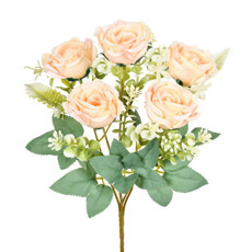 Imagem de BUQUÊ ROSA X5 CHAMPAGNE 5X31CM GRILLO 54611 - Grillo Ltda