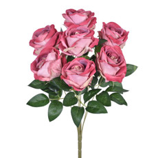 Imagem de BUQUÊ DE ROSAS VELUDO DECORATIVO COR BURGUNDY EM PLÁSTICO MOLDÁVEL 45X24 CM - GRILLO - Grillo Ltda