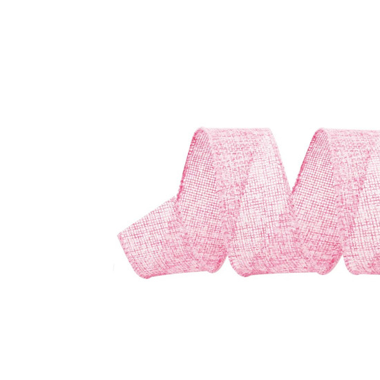 Imagem FITA JUTA LISA COR ROSA NATALINA 6,3CM X 9,14 METROS