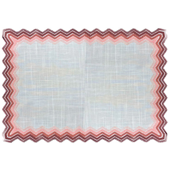 Imagem LUGAR AMERICANO AUGURI CASA ZIG ZAG BRANCO COM BORDADO 35CM X 50CM ROSA 