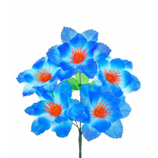 Imagem de BUQUÊ DECORATIVO DE DÁLIA AZUL EM PLÁSTICO MOLDÁVEL 33X26 CM - GRILLO - Grillo Ltda