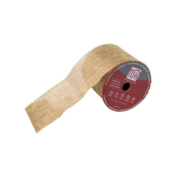 Imagem FITA NATALINA COR DOURADO DE TECIDO E VIME 10 CM X 6,14 METROS 