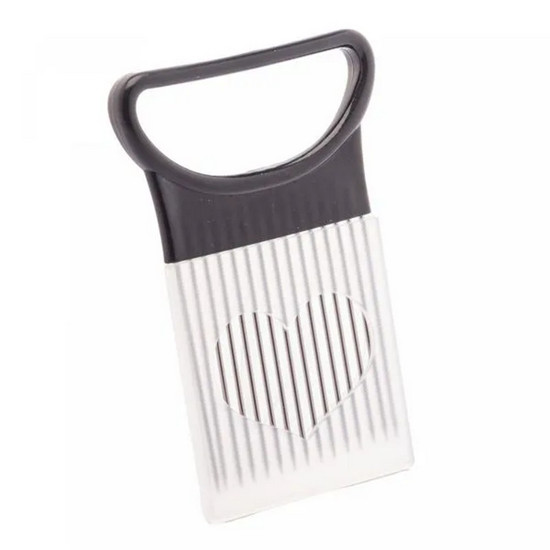 Imagem SUPORTE PARA FATIAR LEGUMES DE AÇO INOX E PLÁSTICO PRETO 11CM