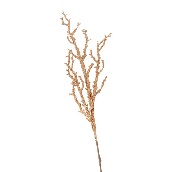 Imagem GALHO NATALINO DECORATIVO COR CHAMPANHE COM GLITTER 75CM - TOK DA CASA