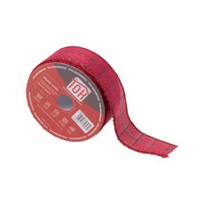 Imagem de FITA NATALINA COR VERMELHO COM VERDE 3,8CM X 9,14 METROS  - Cromus Embalagens Ind. E Com. Ltda