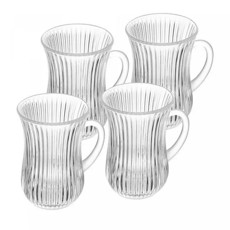 Imagem de CONJUNTO 4 CANECAS DE VIDRO LINES 130ML - WOLFF - Rojemac Impotacao E Exportacao Ltda