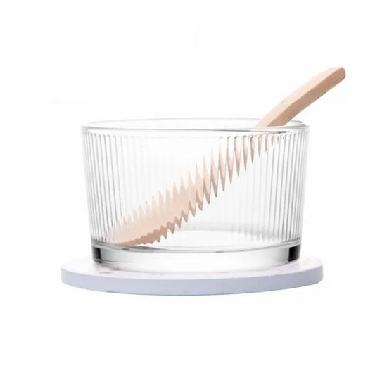 Imagem CONJUNTO 6 PEÇAS PETISQUEIRAS DE VIDRO COLHER E BANDEJA BAMBU E TÁBUA TERRAZO - LYOR