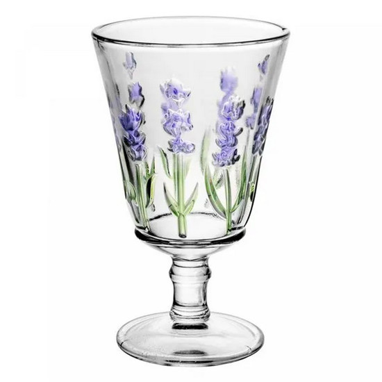 Imagem CONJUNTO JARRA COM 6 TAÇAS DE CRISTAL LAVANDA HAND PAINTING 1,5L/240ML 