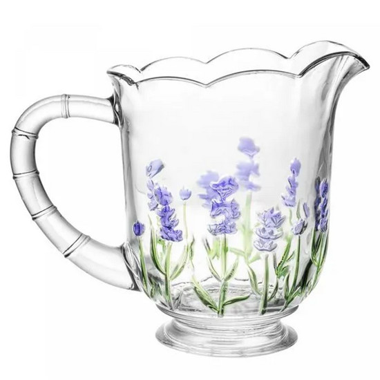 Imagem CONJUNTO JARRA COM 6 TAÇAS DE CRISTAL LAVANDA HAND PAINTING 1,5L/240ML 
