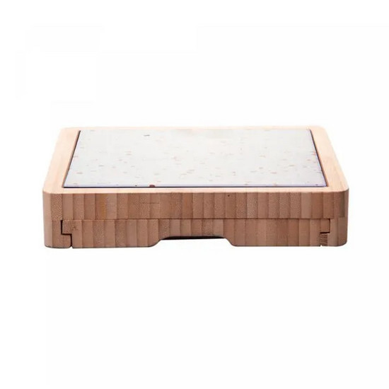 Imagem CONJUNTO 6 PEÇAS PARA QUEIJO COM BANDEJA EM BAMBÚ E TÁBUA TERRAZO 23X23X4CM - LYOR