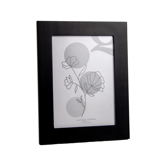 Imagem PORTA RETRATO DECORATIVO EM MDF COR PRETO 15X21CM 