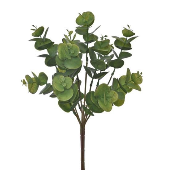 Imagem BUQUÊ DECORATIVO DE FOLHAS DE EUCALIPTO VERDE EM PLÁSTICO MOLDÁVEL 35X14 - GRILLO