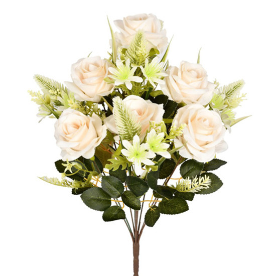 Imagem BUQUÊ MISTO ROSA E MARGARIDA X11 BEGE 20X47CM GRILLO 53431