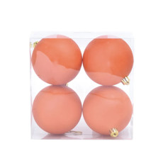 Imagem de JOGO DE BOLA NATALINA LISA MATE COR BEGE 4 PEÇAS DE 10CM - CROMUS  - Cromus Embalagens Ind. E Com. Ltda