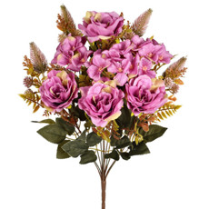 Imagem de BUQUÊ ROSA E HORTENSIA MISTO X12 LAVANDA 30X50CM - GRILLO 53433 - Grillo Ltda