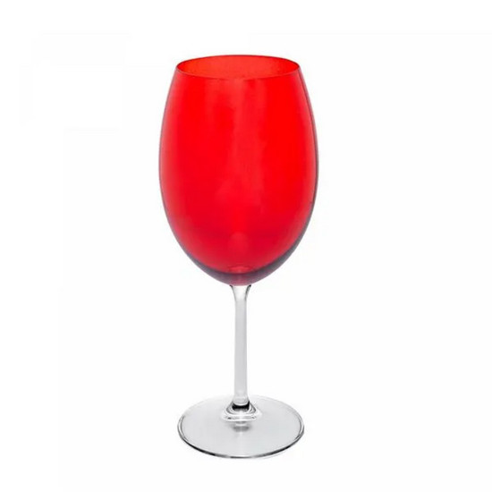 Imagem CONJUNTO 6 TAÇAS DE VINHO DE CRISTAL ECOLÓGICO BANQUET VERMELHO 580ML