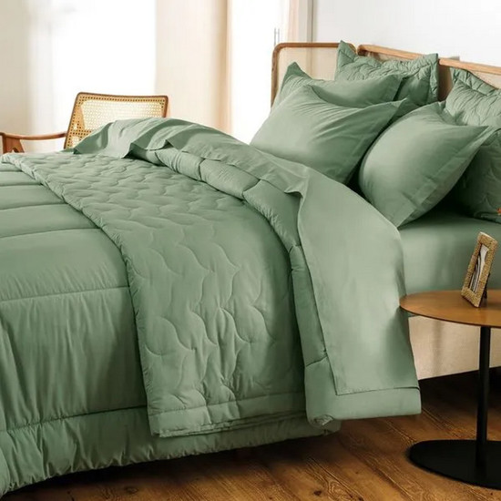 Imagem COLCHA CASAL COM 2 PORTA TRAVESSEIROS 200 FIOS TOM MALVA