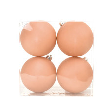 Imagem de JOGO DE BOLA NATALINA LISA MATE COR MARROM 4 PEÇAS DE 10CM - CROMUS  - Cromus Embalagens Ind. E Com. Ltda