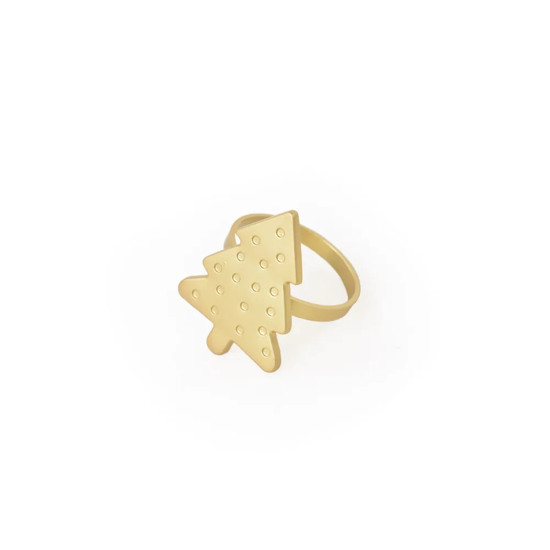 Imagem JOGO DE PORTA GUARDANAPO EM FORMATO DE ÁRVORE NATAL 4 PEÇAS 5X4X4CM - CROMUS 