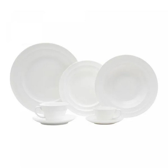 Imagem APARELHO DE JANTAR 42 PEÇAS DE PORCELANA NEW BONE BAMBU BRANCO 