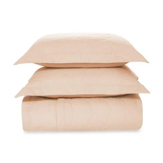 Imagem COLCHA QUEEN COM 2 PORTA TRAVESSEIROS 200 FIOS TOM PÉTALA