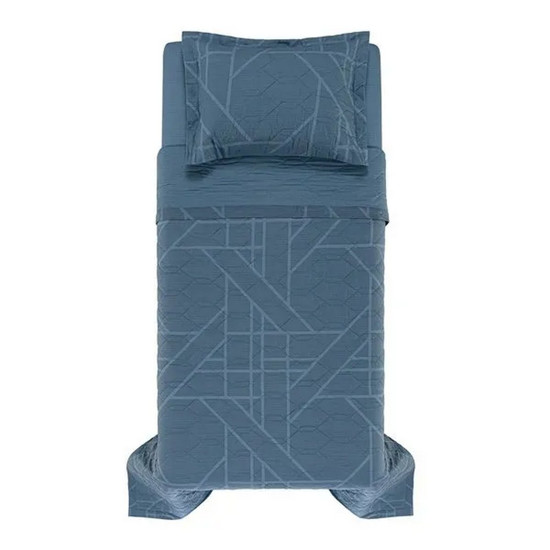 Imagem COLCHA SOLTEIRO COM PORTA TRAVESSEIRO 160 FIOS ISAC