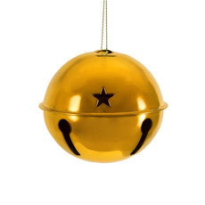 Imagem de JOGO DE GUIZO NATALINO COR DOURADO 2 PEÇAS DE 10CM DE FERRO - GRILLO 56539 - Grillo Ltda