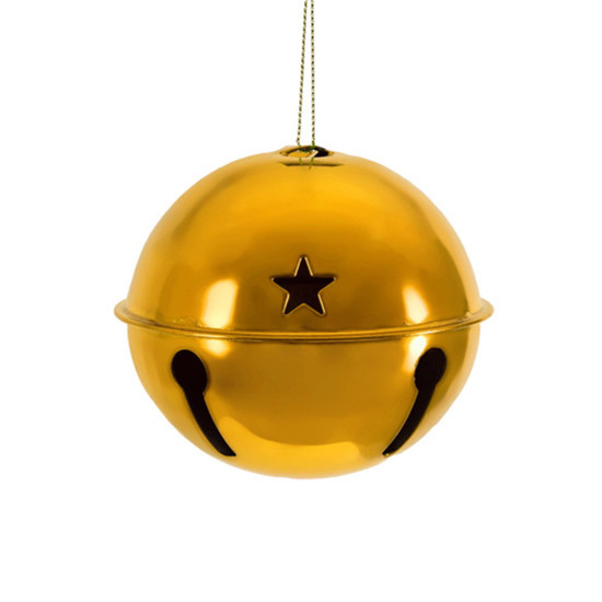 Imagem JOGO DE GUIZO NATALINO COR DOURADO 2 PEÇAS DE 10CM DE FERRO - GRILLO 56539