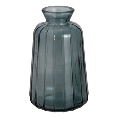 Imagem de MINI VASO DECORATIVO EM VIDRO COR AZUL 6X6X11CM  - Floral Atlanta Ind E Com Ltda