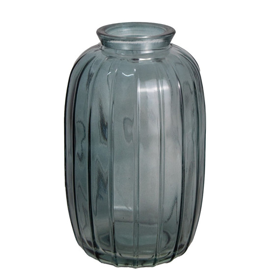 Imagem MINI VASO / GARRAFA DECORATIVA EM VIDRO COR AZUL 6X6X12CM 