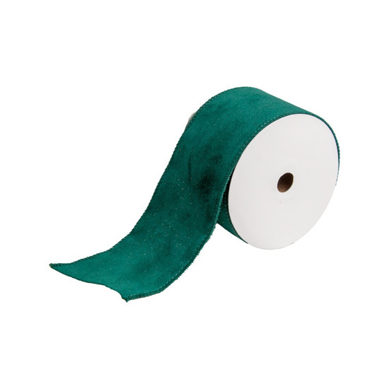 Imagem FITA ARAMADA DECORADA 6,3CM X 9,14M COR VERDE - GRILLO 56558