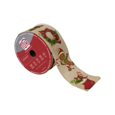 Imagem de FITA DECORATIVA COM ESTAMPA NATALINA 6.3CMX9.14M - TOK DA CASA - Cromus Embalagens Ind. E Com. Ltda