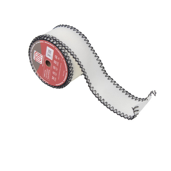 Imagem FITA DECORATIVA COR BRANCO COM PRETO 6.3CM X 9.14M - TOK DA CASA