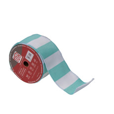 Imagem de FITA DECORATIVA DE NATAL COR BRANCO COM VERDE 6.3CM X 9.14M - TOK DA CASA - Cromus Embalagens Ind. E Com. Ltda