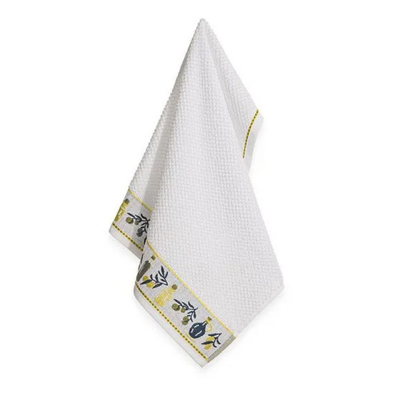 Imagem PANO DE PRATO BARRA EM JACQUARD OIL BRANCO 46X65CM - KARSTEN 