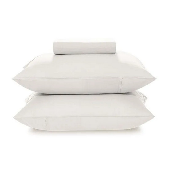 Imagem LENÇOL QUEEN COM ELÁSTICO E FRONHAS 100% ALGODÃO MATIZA BRANCO - KARSTEN 