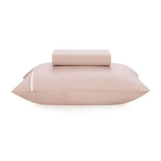 Imagem de LENÇOL SOLTEIRO COM ELÁSTICO E FRONHA PERCAL 100% ALGODÃO NOAH ROSA/BRANCO - KARSTEN  - Karsten S.A 