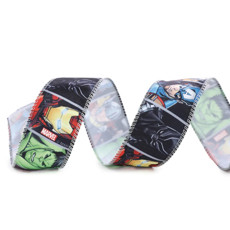 Imagem de FITA DE CETIM COM ESTAMPA DOS VINGADORES 3,8CM X 9,14 METROS - CROMUS  - Cromus Embalagens Ind. E Com. Ltda