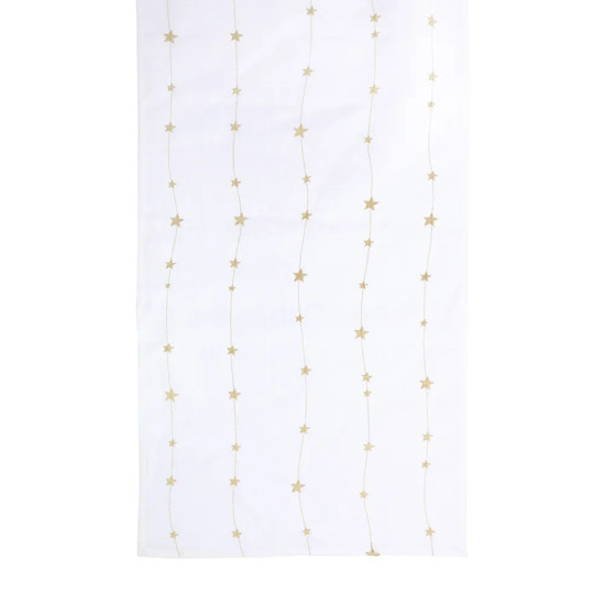Imagem CAMINHO MESA COR BRANCO COM ESTRELAS DOURADA 35X175CM - CROMUS 
