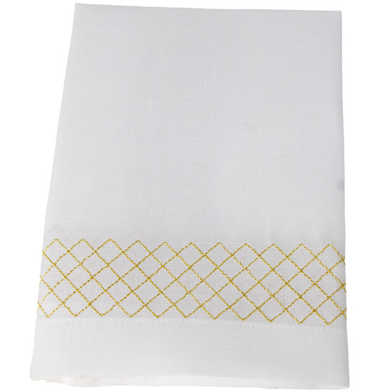 Imagem GUARDANAPO DE NATAL COR BRANCO COM DOURADO 1 UNIDADE DE 45X45CM - RAFIMEX 