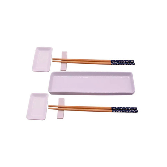 Imagem KIT COMIDA JAPONESA PARA 2 PESSOAS DE CERÂMICA BRANCO 7 PEÇAS