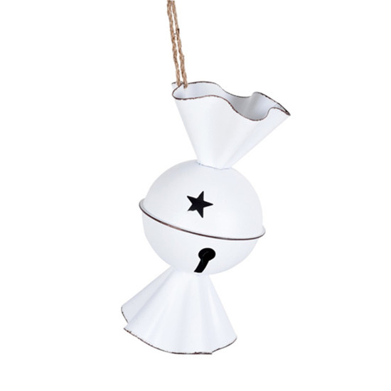 Imagem ENFEITE NATALINO PARA PENDURAR COR BRANCO EM METAL 14X14X28 - GRILLO 56748