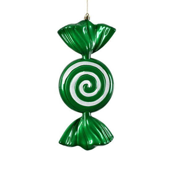 Imagem BOMBOM DECORATIVO PARA PENDURAR COR VERDE COM BRANCO DE PLÁSTICO 29CM - GRILLO 56487