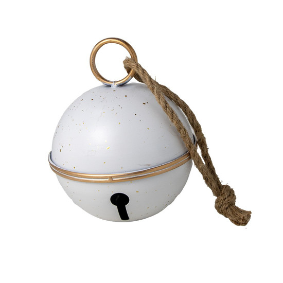 Imagem GUIZO DECORATIVO COR BRANCO DE METAL COM CORDA 17X17X20CM - GRILLO 56736