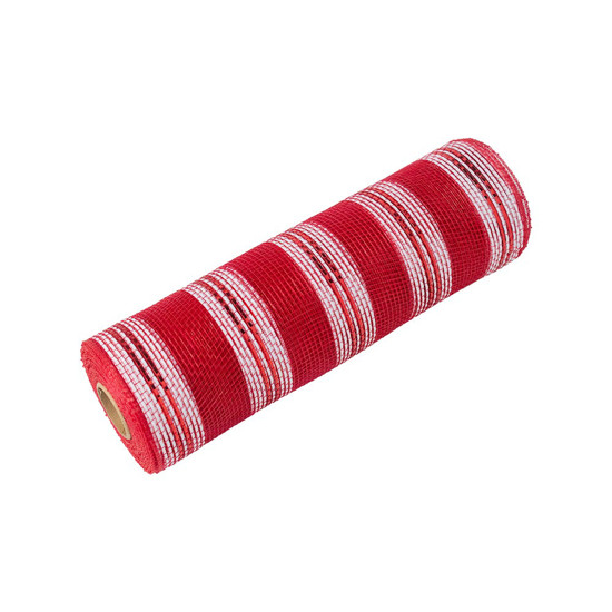 Imagem TELA DECORATIVA DE POLIÉSTER COR VERMELHO E BRANCO 25.4CMX8M - TOK DA CASA