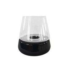 Imagem de CASTIÇAL DECORATIVO EM VIDRO TRANSPARENTE E PRETO 27CM X 27CM X 26CM - Cross Comercial Ltda