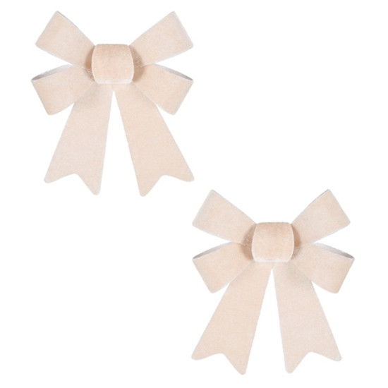 Imagem JOGO DE LAÇO DECORATIVO COR BEGE VELUDO 2 UNIDADES 20CM - GRILLO 56681