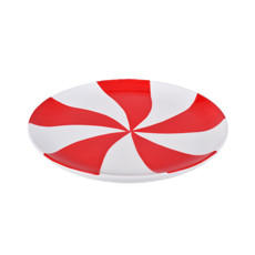 Imagem de PRATO RASO EM CERÂMICA COR BRANCO COM VERMELHO 23X23X2,4CM - GRILLO 57051 - Grillo Ltda